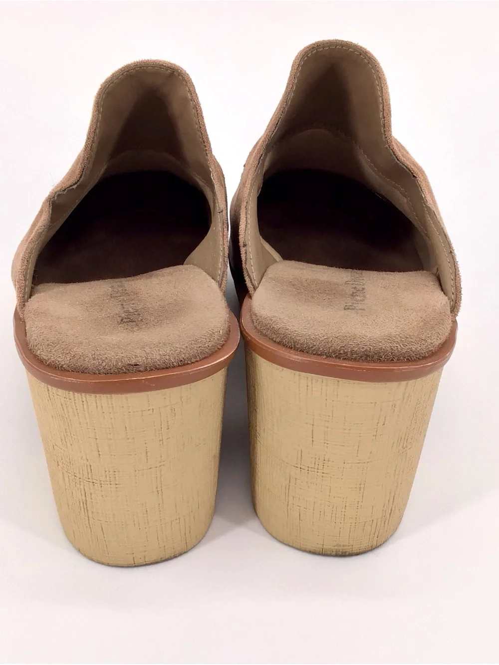 Pierre Dumas Women's Taupe Suede Closed-Toe Slide Mules Clogs Size 8.5